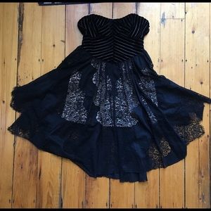 Free People Dark Fairy Velvet and Lace Dress